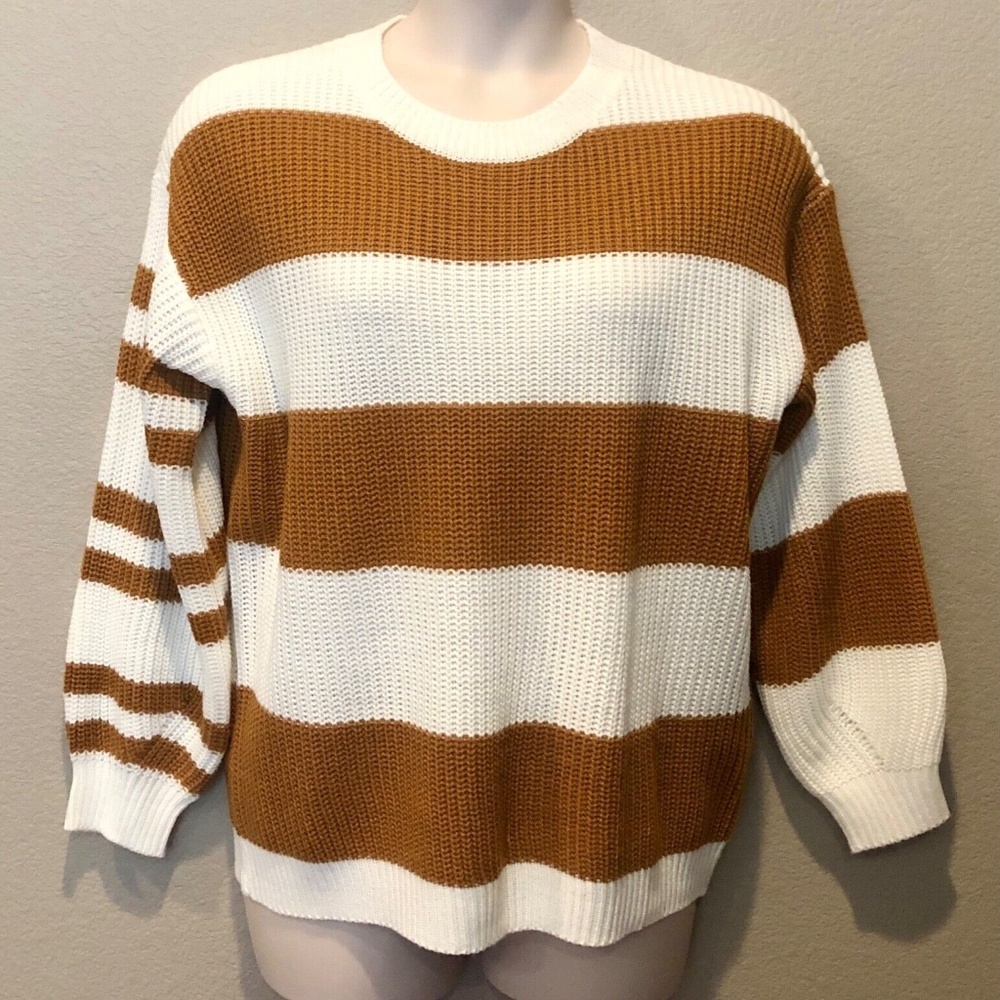 Boutique Women's Get Cozy Irregular Stripe Knit Sweater Sizes S/M or M/L
